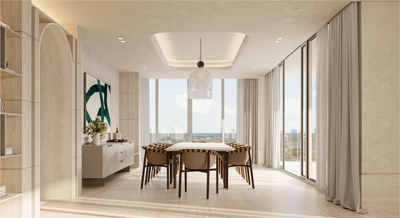 Avenia Interiors by FENDI Casa residence dining area