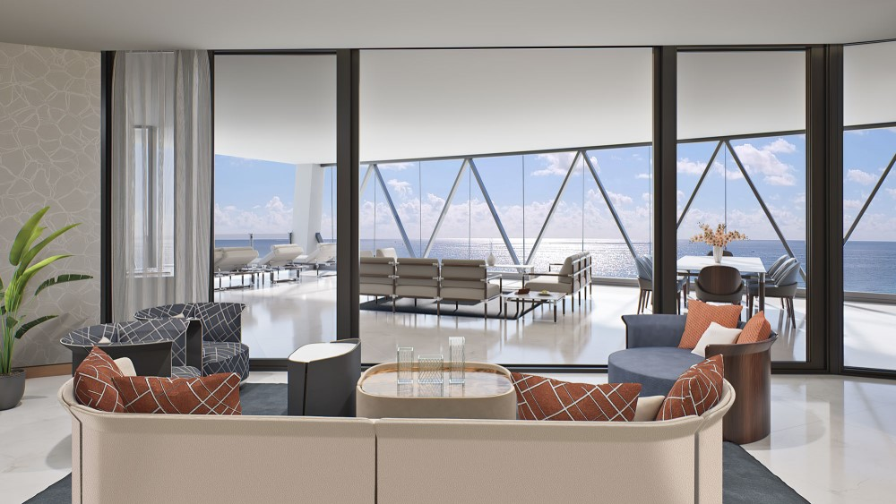 Bentley Residences Miami living room
