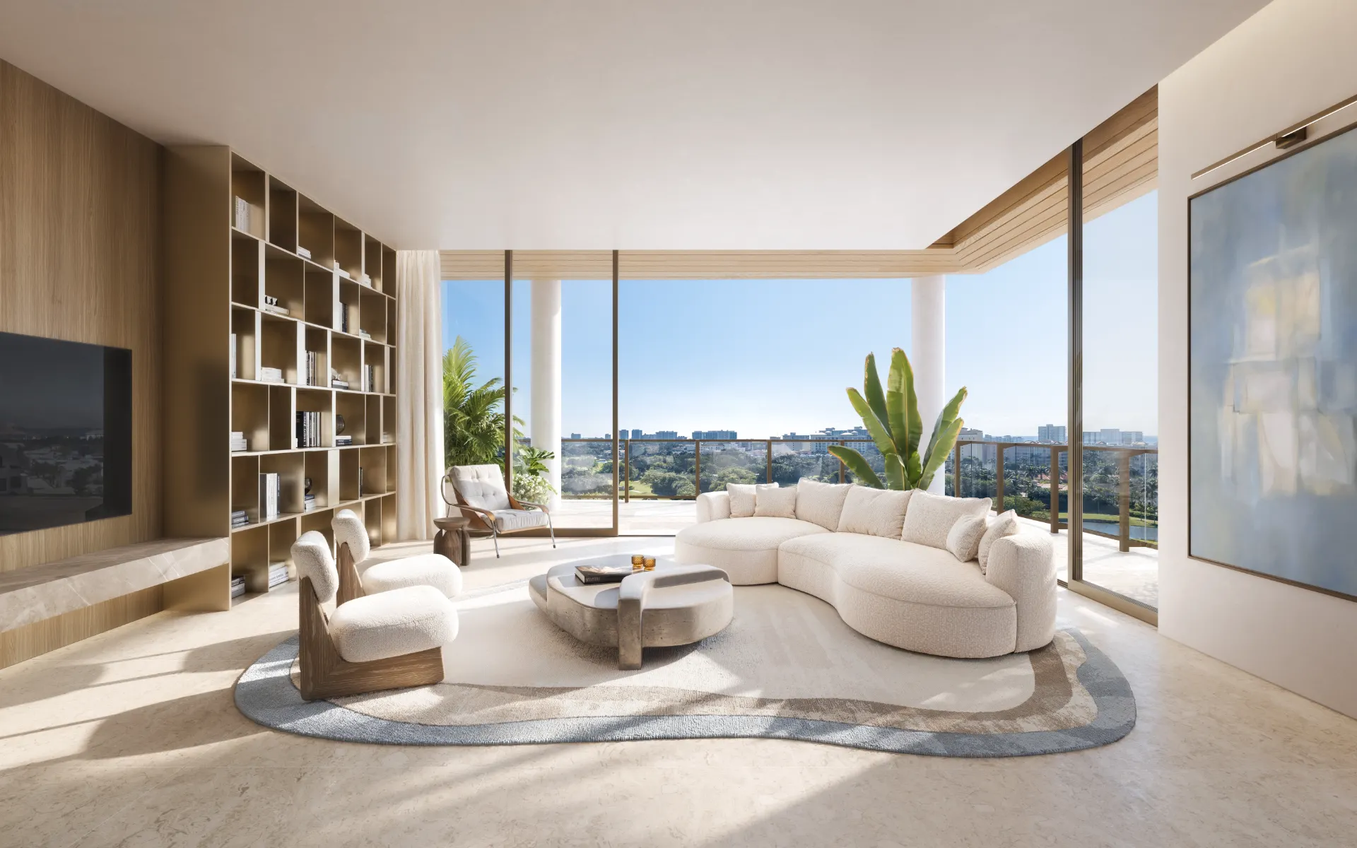 Glass House Boca Raton living room