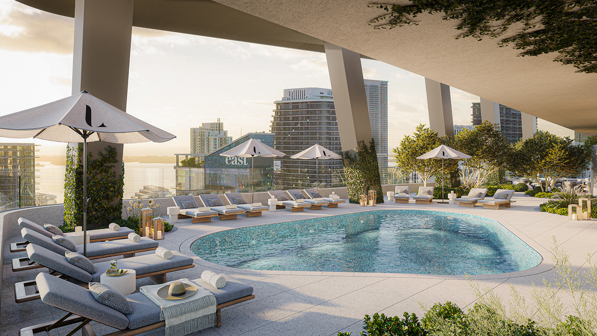 Lofty Brickell sky deck pool