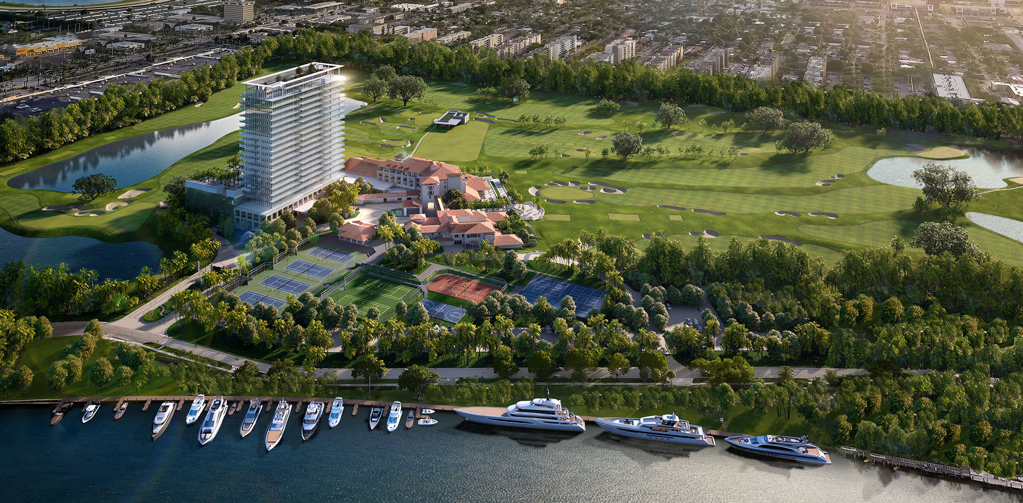Shell Bay residences building and waterfront setting