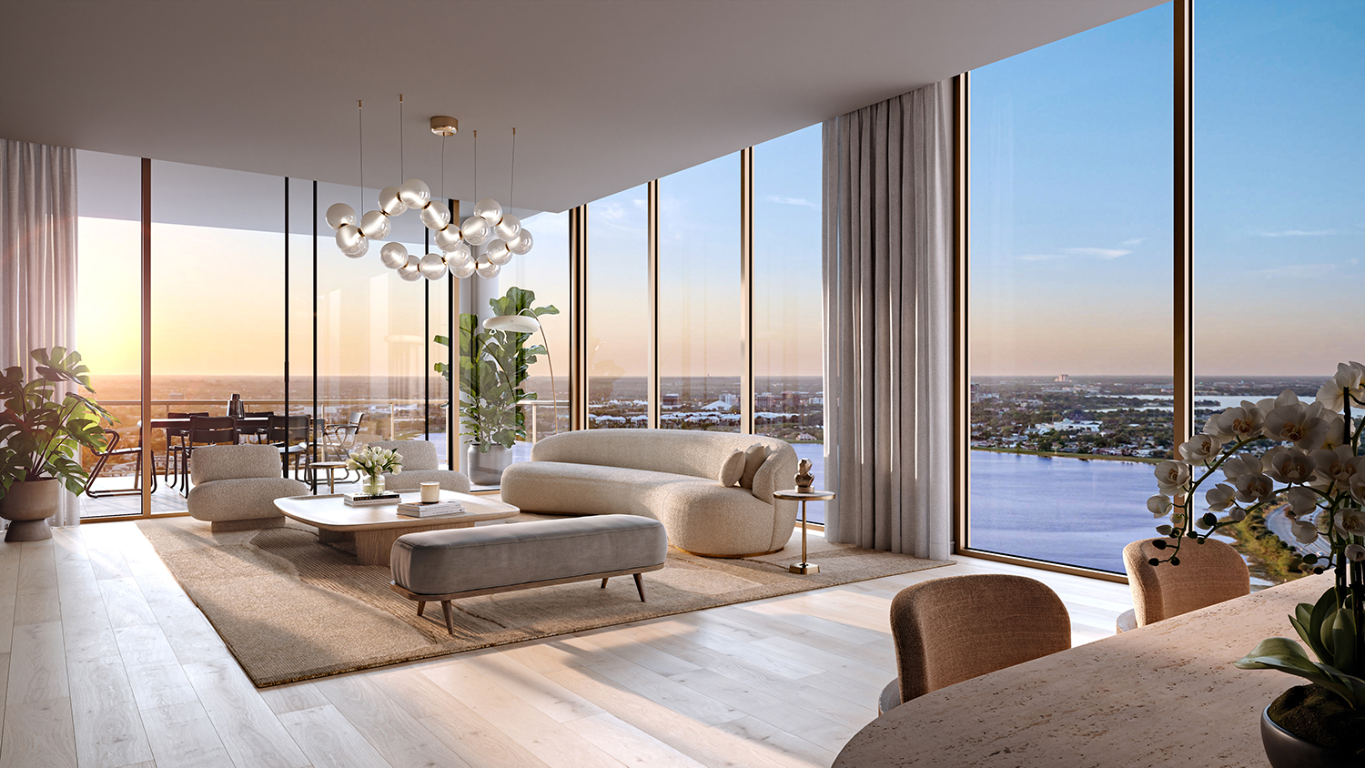 The Berkeley Palm Beach living room