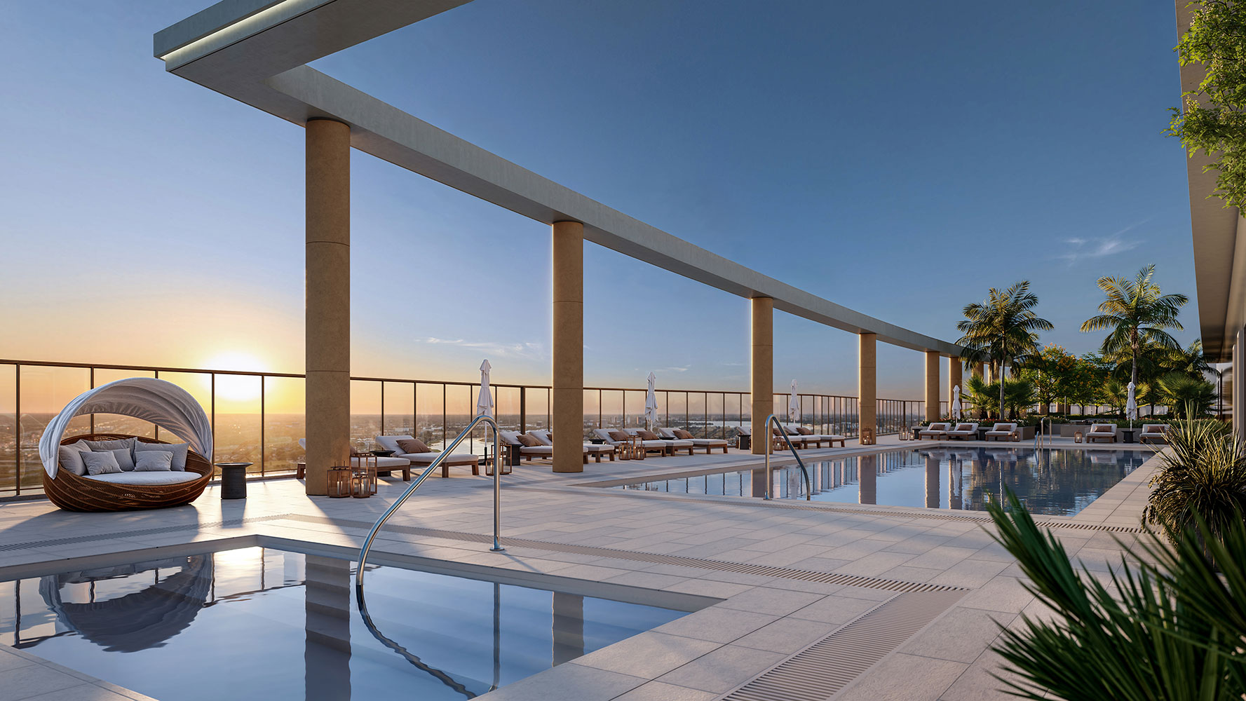 The Berkeley Palm Beach rooftop pool