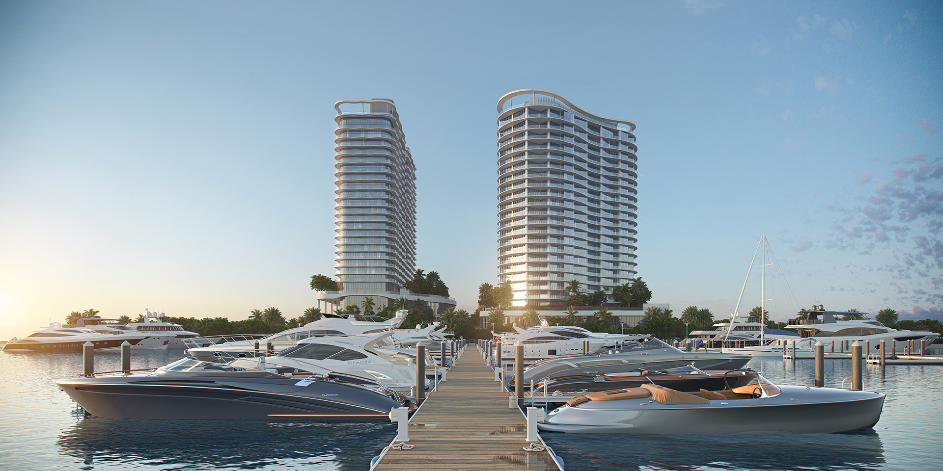The St Regis Resort and Residences Bahia Mar waterfront buildings