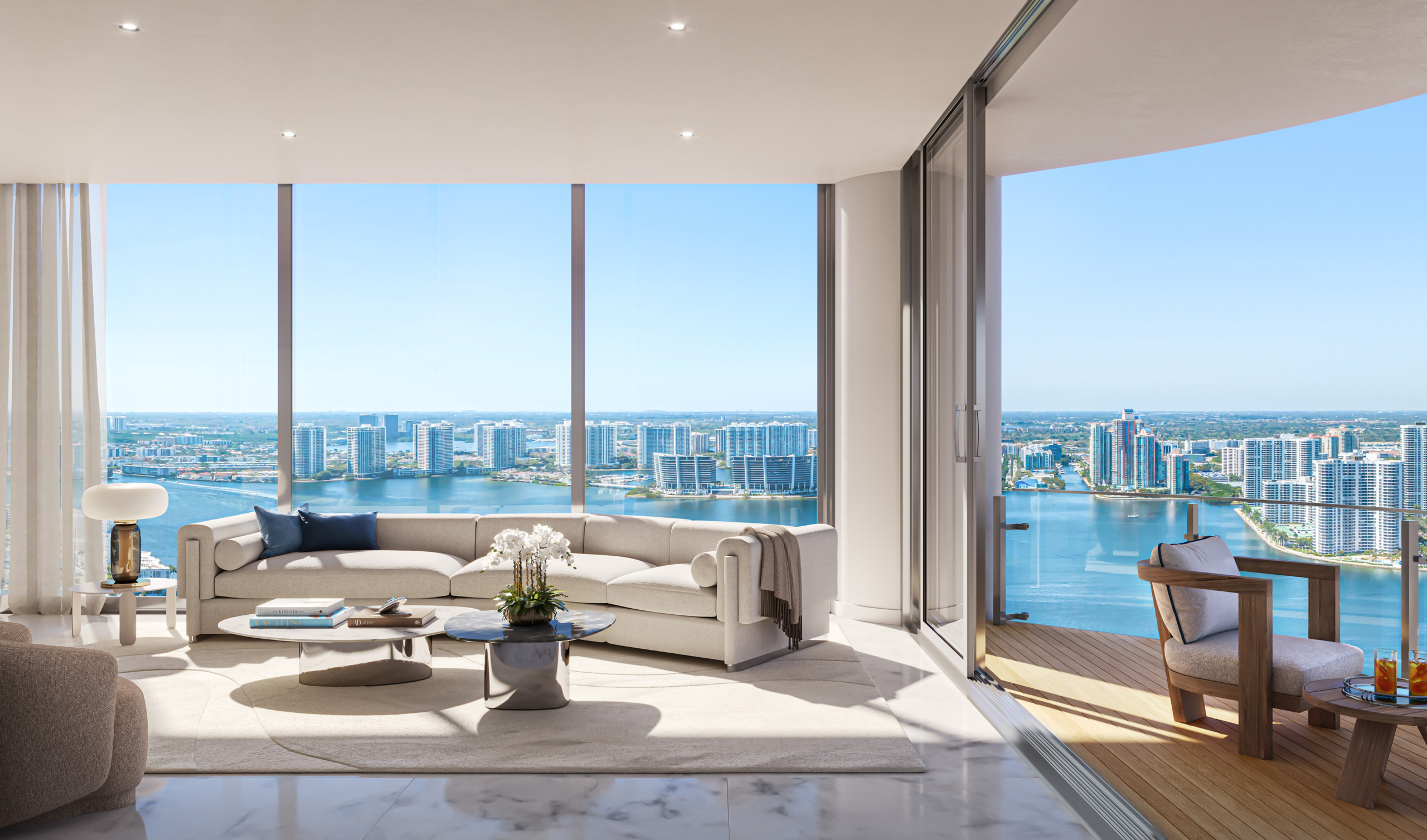 The St. Regis Residences Sunny Isles Beach residence living room