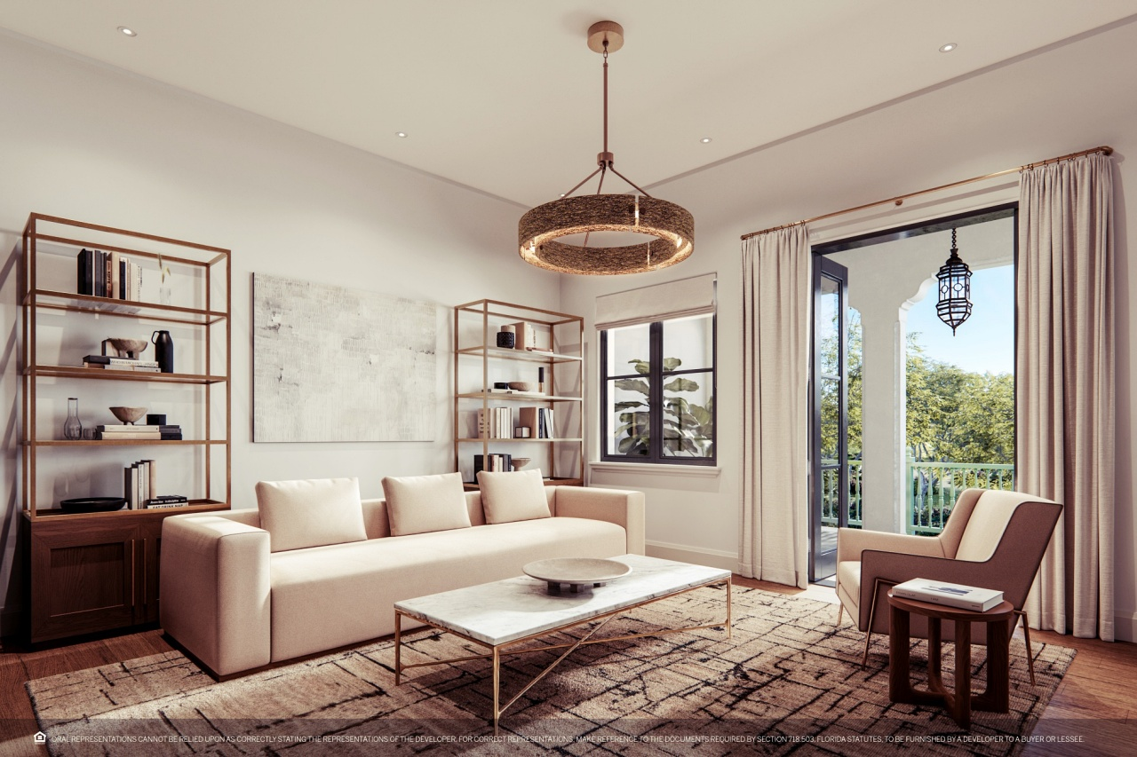 The Village at Coral Gables townhome living room